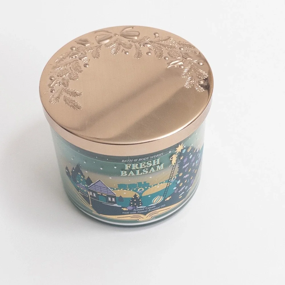 Bath‎ & Body Works Fresh Balsam 3-Wick Candle 14.5 oz Holiday Seasonal HTF